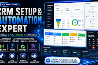 setup gohighlevel, podio, resimpli CRM and prophone dialer for any business