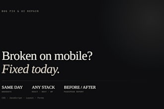 fix bugs and mobile layout issues on your website today
