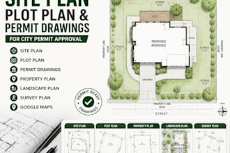draw site plan, plot plan and permit drawings for city permit
