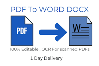 convert PDF to word docx with complete accuracy ocr included