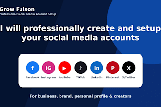 create and setup your social media accounts professionally