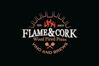 design professional food truck pizza restaurant logo
