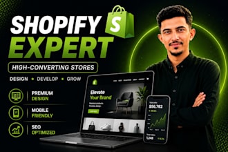 design shopify store, website and dropshipping store
