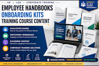 do employee handbooks, onboarding kits, facilitator guides and elearning content