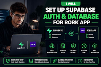 set up supabase auth and database for rork app