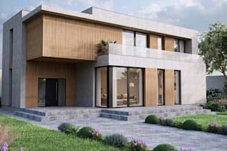 create photorealistic 3d exterior renders and house design