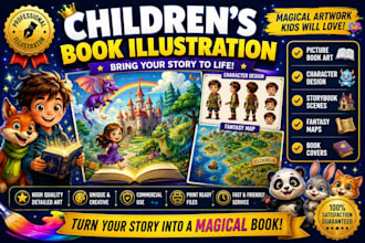 create custom children book and storybook illustrations