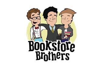 design powerful modern cartoon logo for bookstore brothers