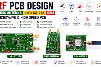 design rf pcb gnss antenna lora sx1276 GSM microwave and high speed pcb