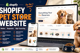 design a high converting shopify pet store website for your brand