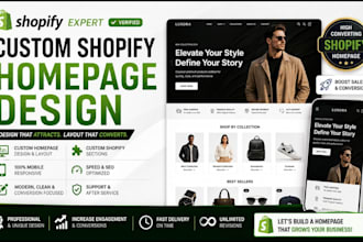design a custom shopify home page layout and shopify product page