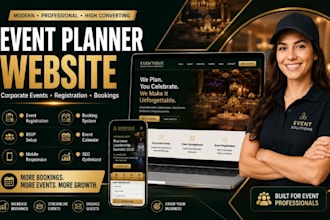 build event planner website corporate event management website booking website