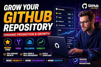 promote github repository, github project for organic stars, viewers and issues