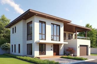 design exterior render 3d architecture rendering of house, warehouse, commercia