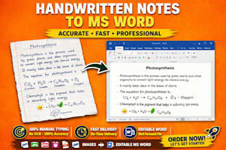 type handwritten notes into word or PDF