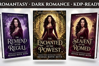 design a booktok ready romantasy or dark romance book cover for kindle KDP