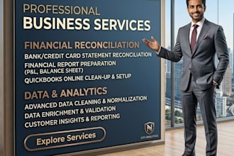 do bank statement reconciliation, bookkeeping and data entry