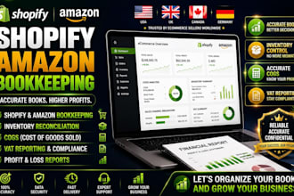 do shopify amazon bookkeeping, inventory, cogs and vat reporting
