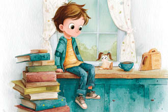 illustrate watercolor children book