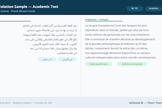 translate arabic to french or french to arabic professional