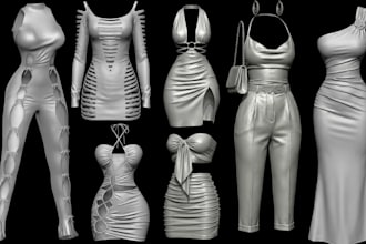 design 3d cloth garment for second life, imvu fivem peds, sims 3d fashion design