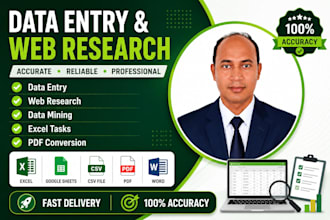 data entry and web research