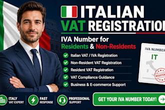 handle italiian vat registration, iva number for italy resident and non resident