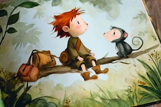 children story book illustration watercolor