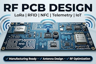 design custom rf, lora,long tracking design, telemetry and iot communication pcb