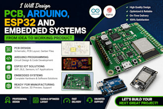 design pcb, arduino, esp32 and embedded systems