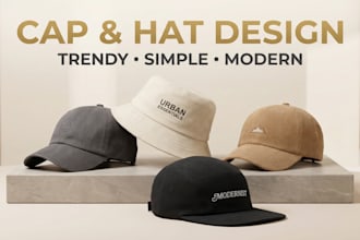 design simple trendy cap hat for you