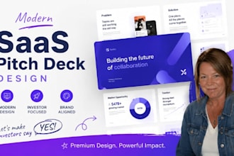 modern saas pitch deck design, startup presentation, investor deck slides pro ai