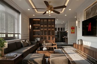 renew luxury interior living room,bedroom design, furniture layout cgi rendering