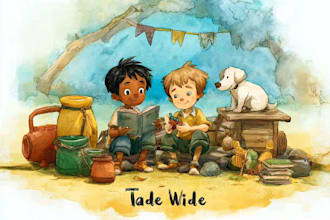 watercolor children book illustrations and children book