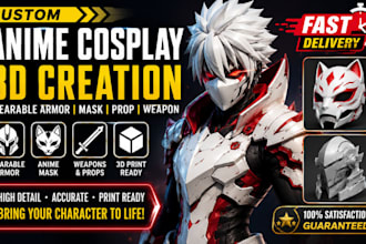 do wearable anime cosplay creation prop anime cosplay 3d armor 3d mask model