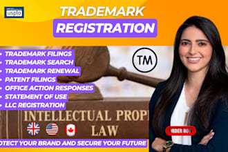 do search and file of uspto trademark, patent, office action, sou for your brand
