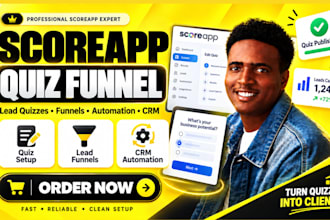 build scoreapp quiz funnel or scorecard for score app and typeform quizzes