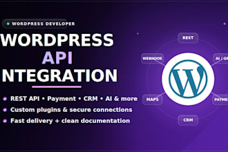 do rest api integration in wordpress woocommerce website and payment integration