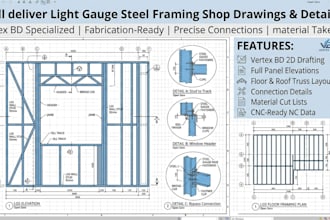 create vertex bd designer for light gauge steel framing shop drawings