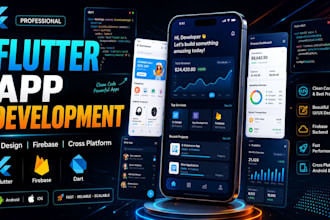 develop flutter mobile app with firebase backend and modern UI design