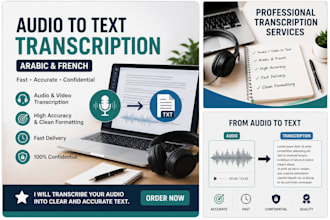 audio transcription in arabic and french