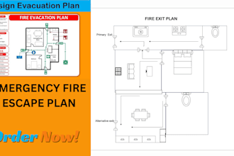 design fire exist and emergency evacuation plan, meps, diagram