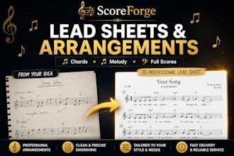 create lead sheets, chord charts and professional music arrangements