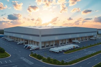 design self storage cgl warehouse logistics interior and exterior 3d rendering