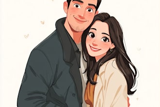 do couple portrait illustration
