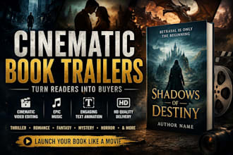 do cinematic book trailer video book promotion video for amazon kdp author