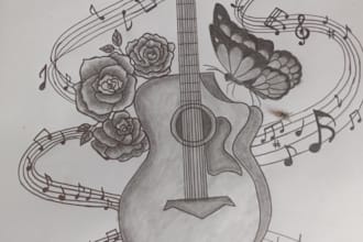 draw a realistic pencil sketch and aesthetic portrait drawing