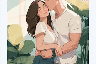 paint custom couple portrait