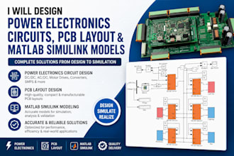 design power electronics circuits, pcb layout matlab simulink models