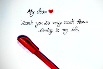 write elegant cursive handwriting for your any project